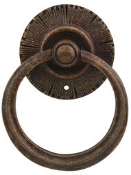 Smooth Ring Pull with Sunburst Back Plate in Highlighted Bronze.